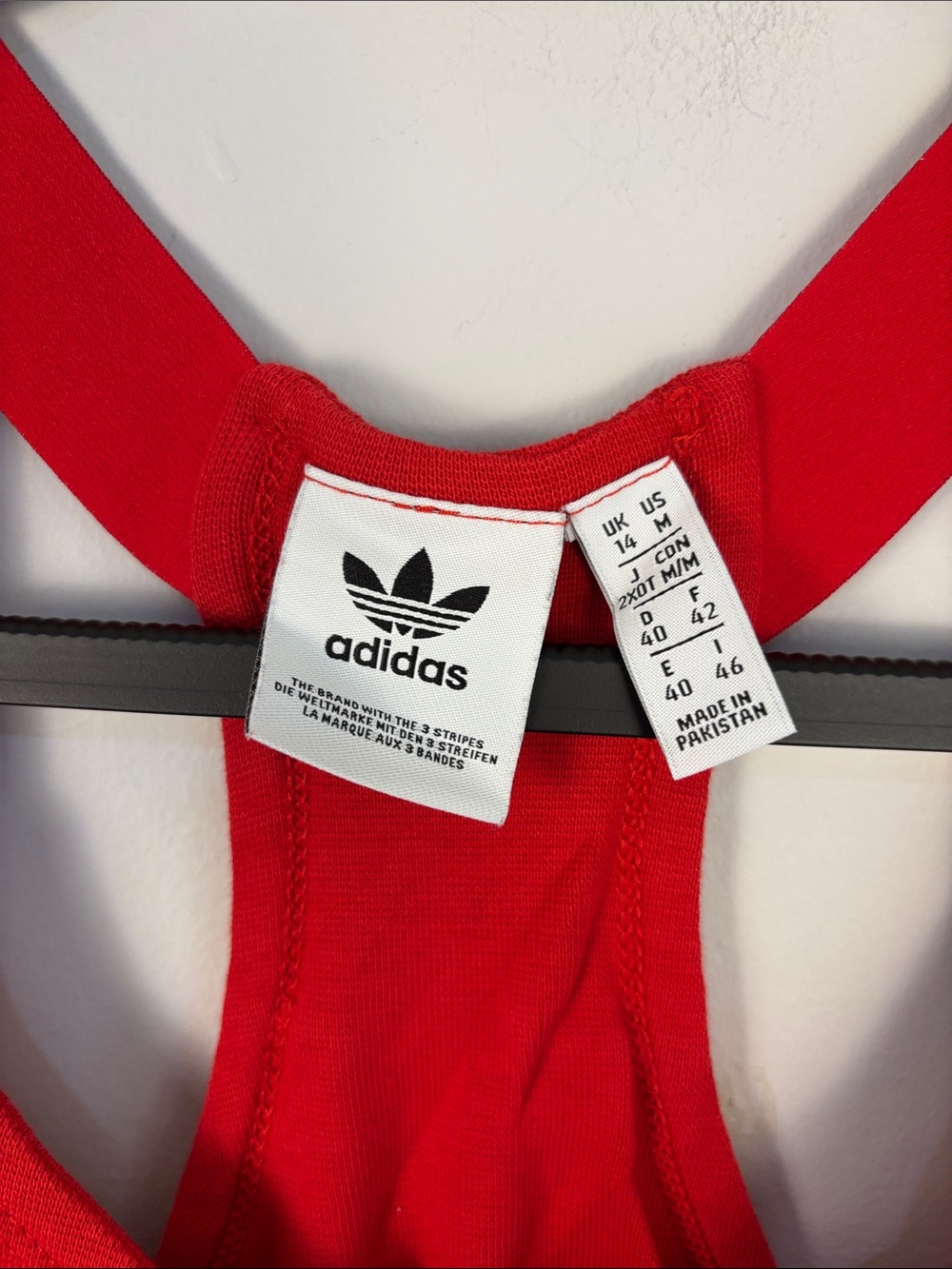 Adidas Originals Adicolor Racerback Red Dress with White Stripes Size Medium - Picture 13 of 15